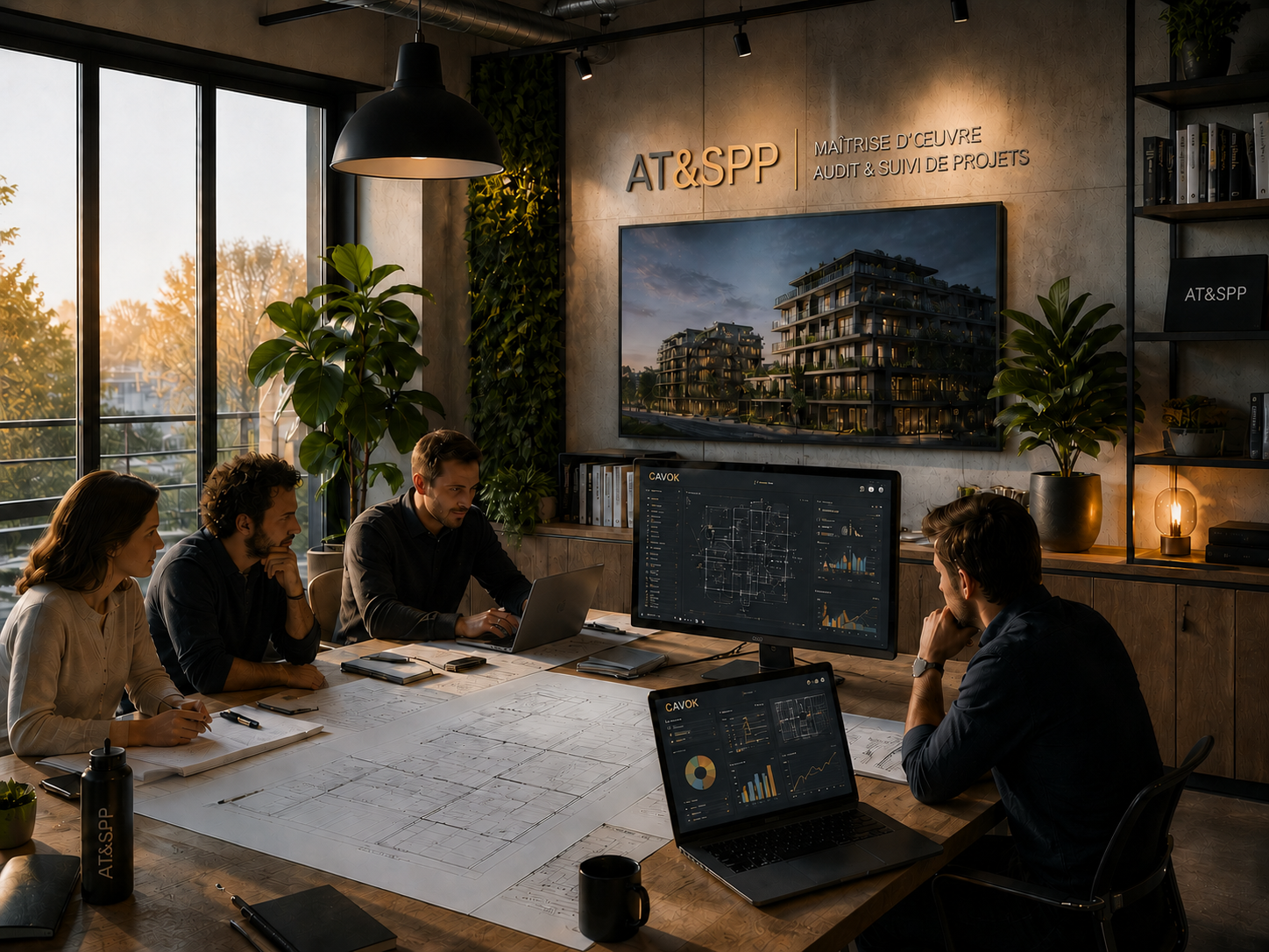 AT&SPP — réunion de coordination de chantier autour des plans